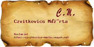 Czvitkovics Márta névjegykártya