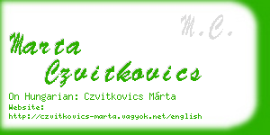 marta czvitkovics business card